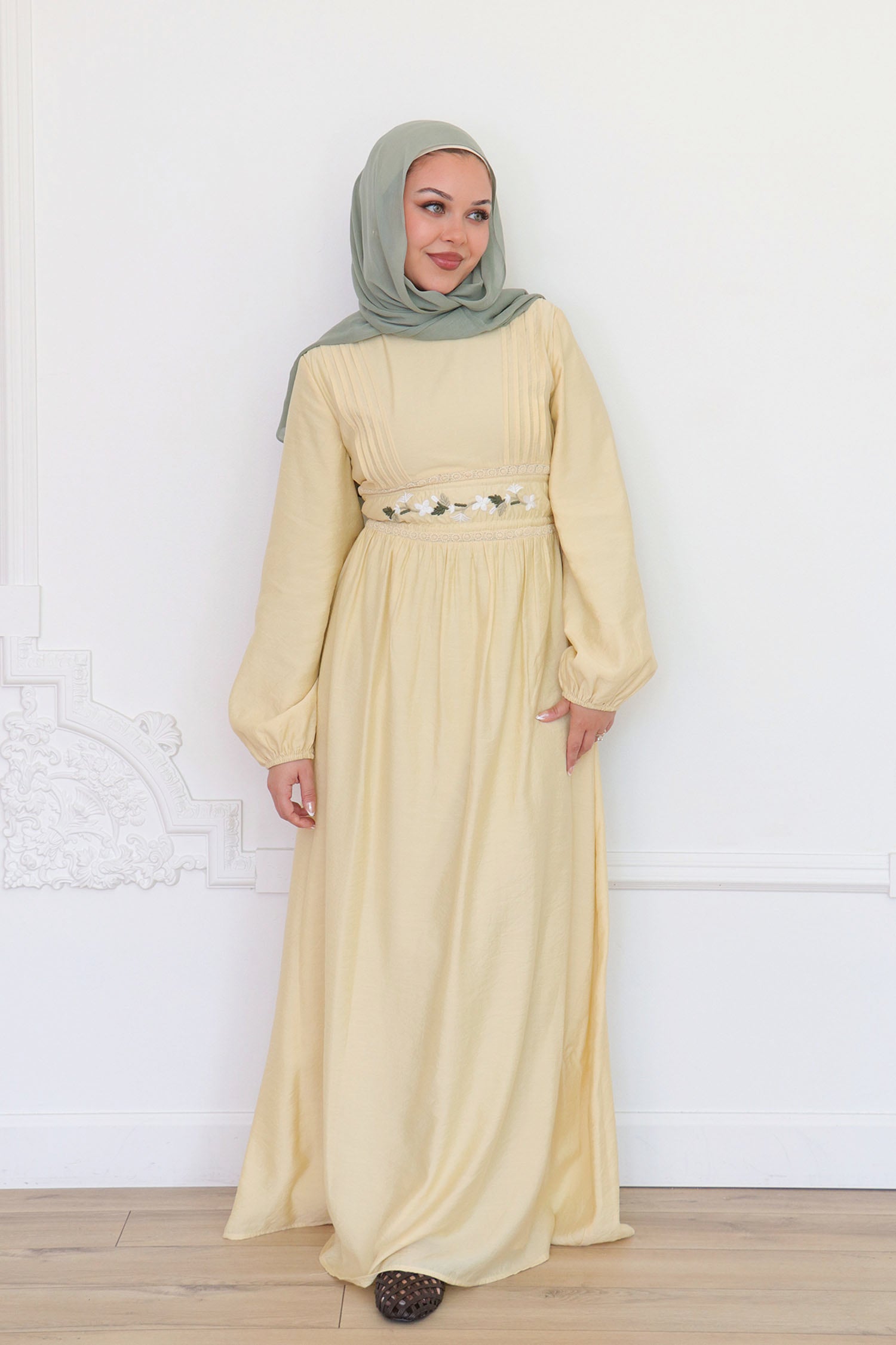 Amalia Embroidery Linen Dress
