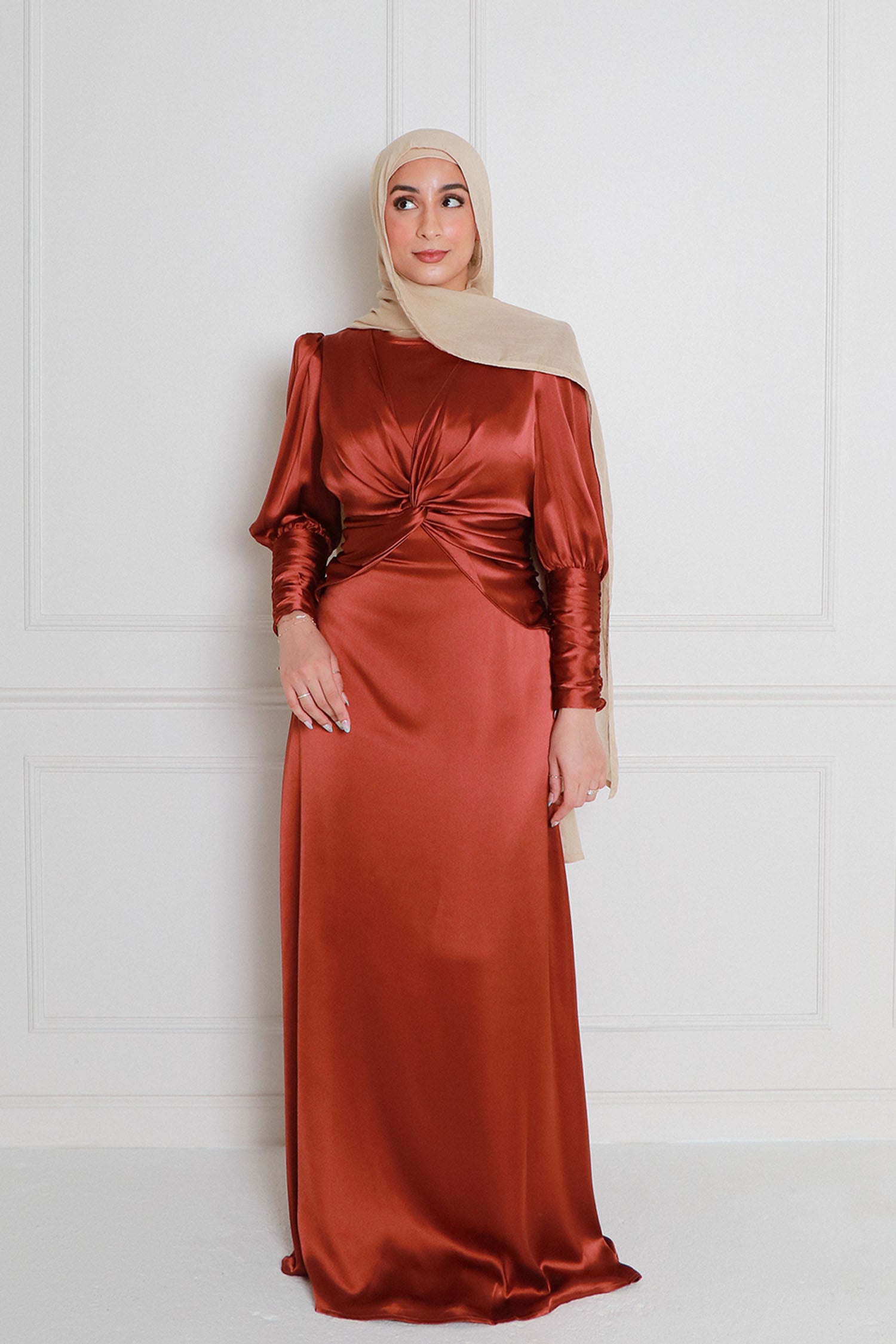 open lace back dress Red Satin Wrap Dress