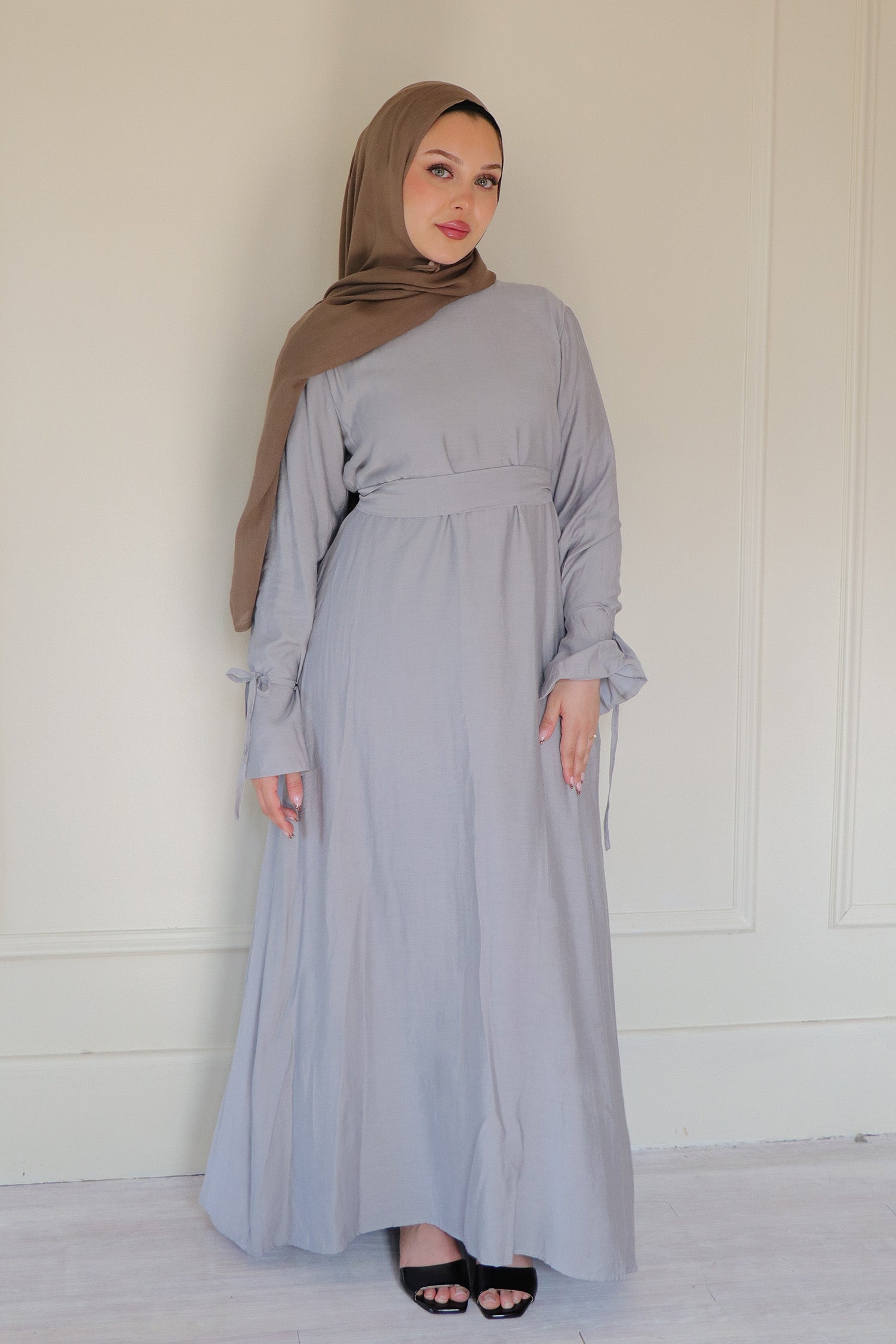 chinese dress ladies Amara Textured Maxi Dress- Gray