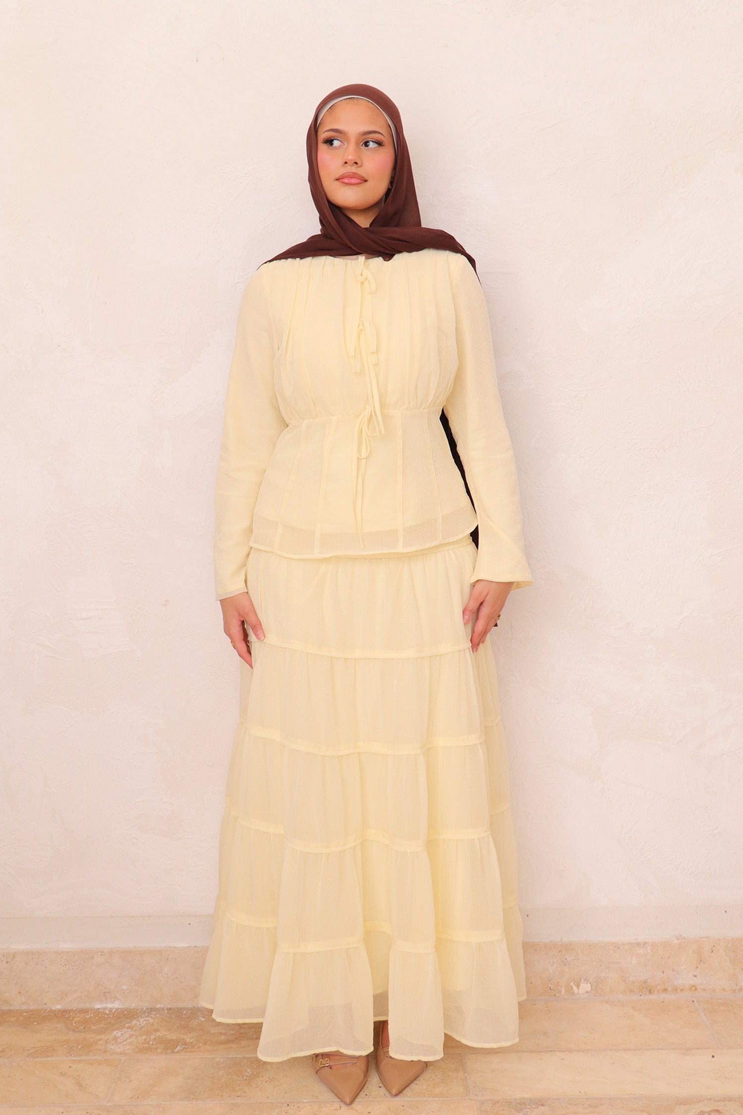 Nisa Maxi Set- Butter Yellow L by LaMeera Moda Nisa Maxi Set- Butter Yellow L by LaMeera Moda