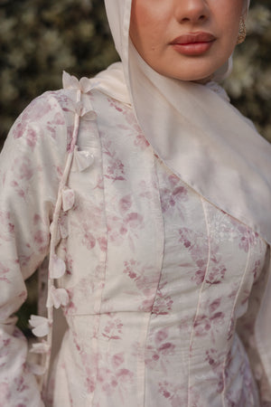 Nailea Organza Floral Dress- Pink