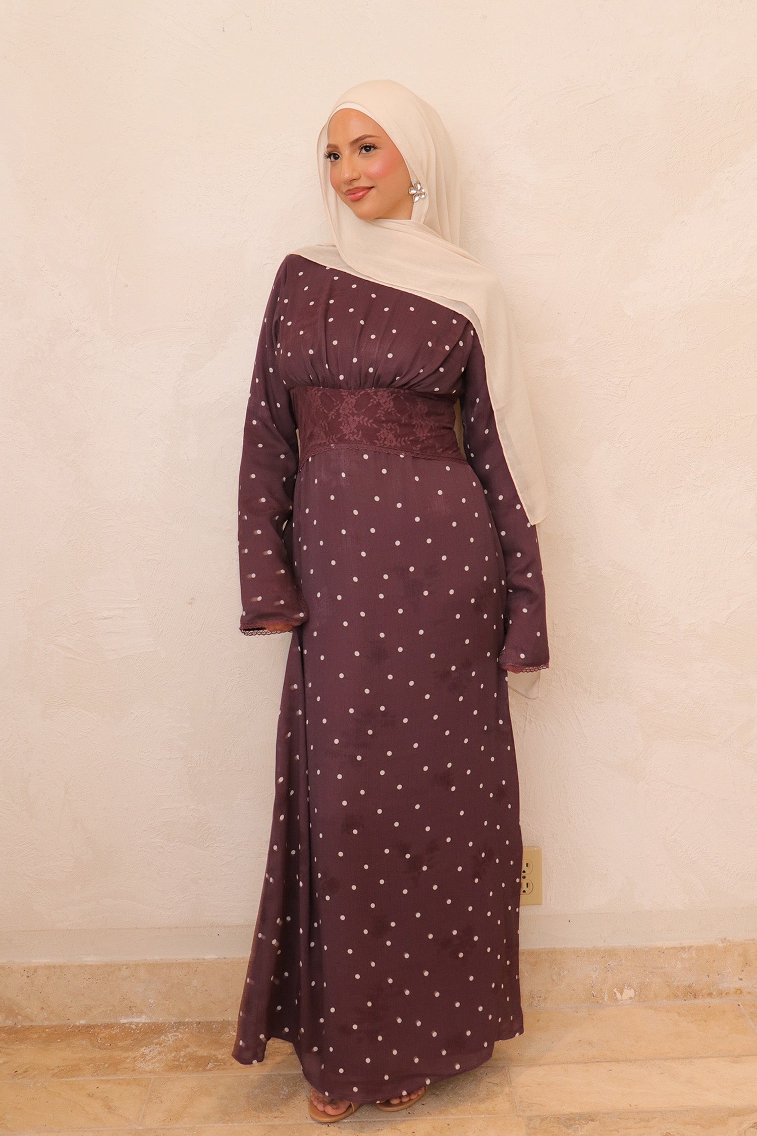 Elia Lace Polka Dot Dress - Purple Elia Lace Polka Dot Dress - Purple