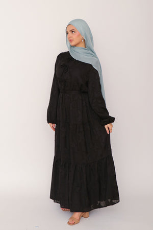 Janan Smock Dress- Black