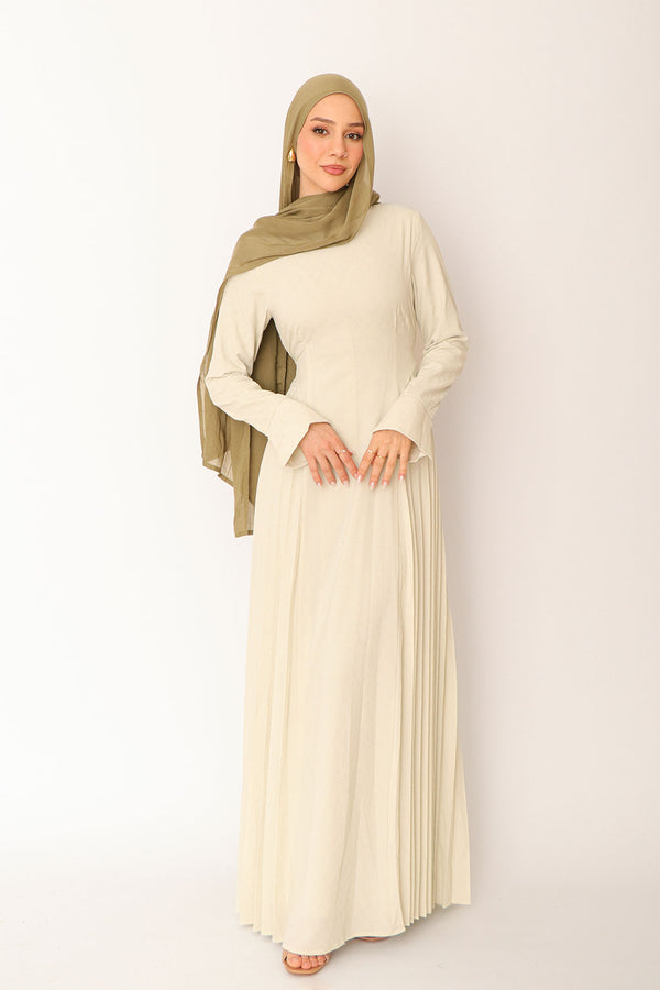 Kelsi Gingham Pleat Dress- Sage