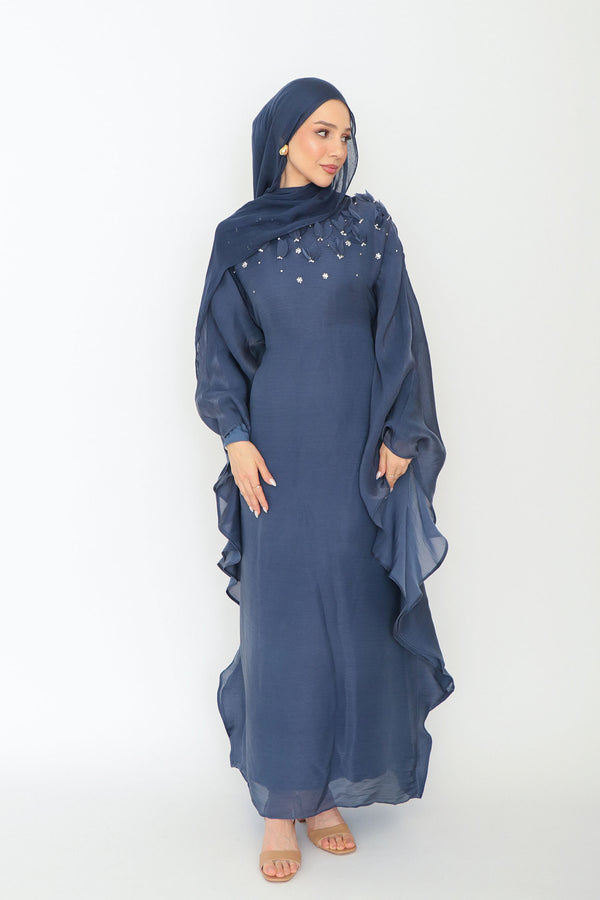 Fayra Organza Butterfly Dress- Midnight blue