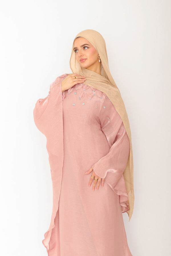 Fayra Organza Butterfly Dress- Rose