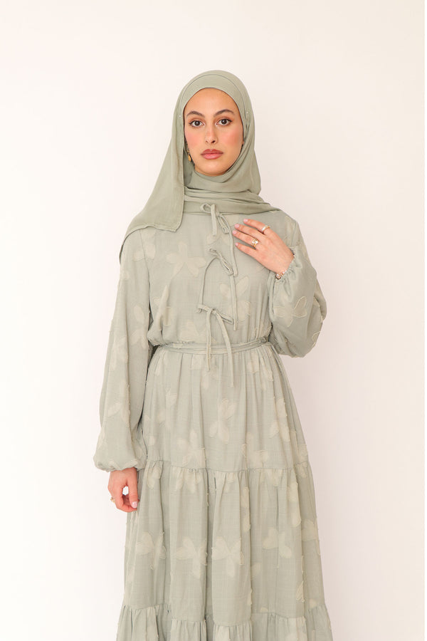 Janan Smock Dress- Sage