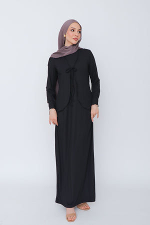 Lina Ribbed Maxi Set- Black