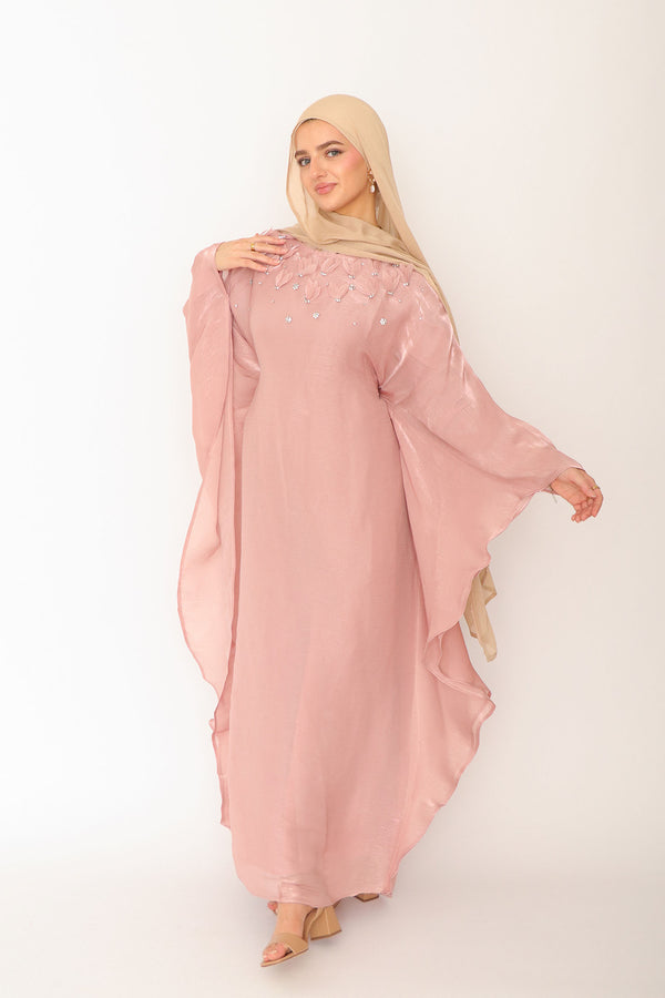 Fayra Organza Butterfly Dress- Rose