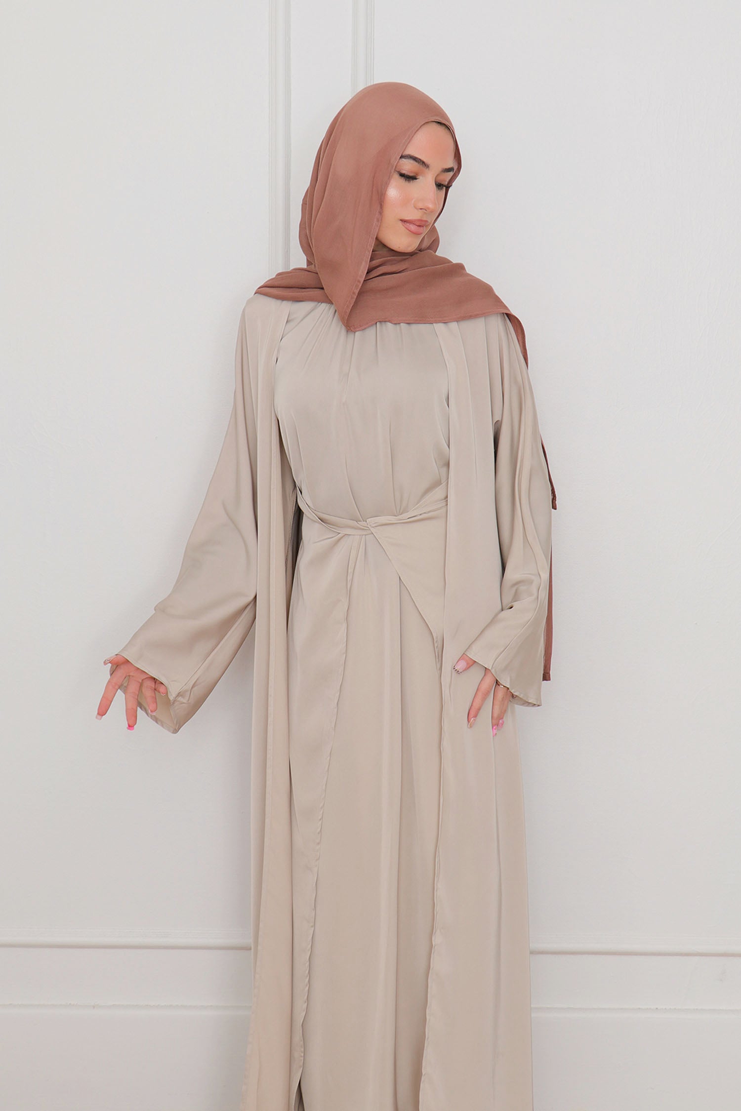 Lyla Abaya Set- Beige 56 by LaMeera Moda
