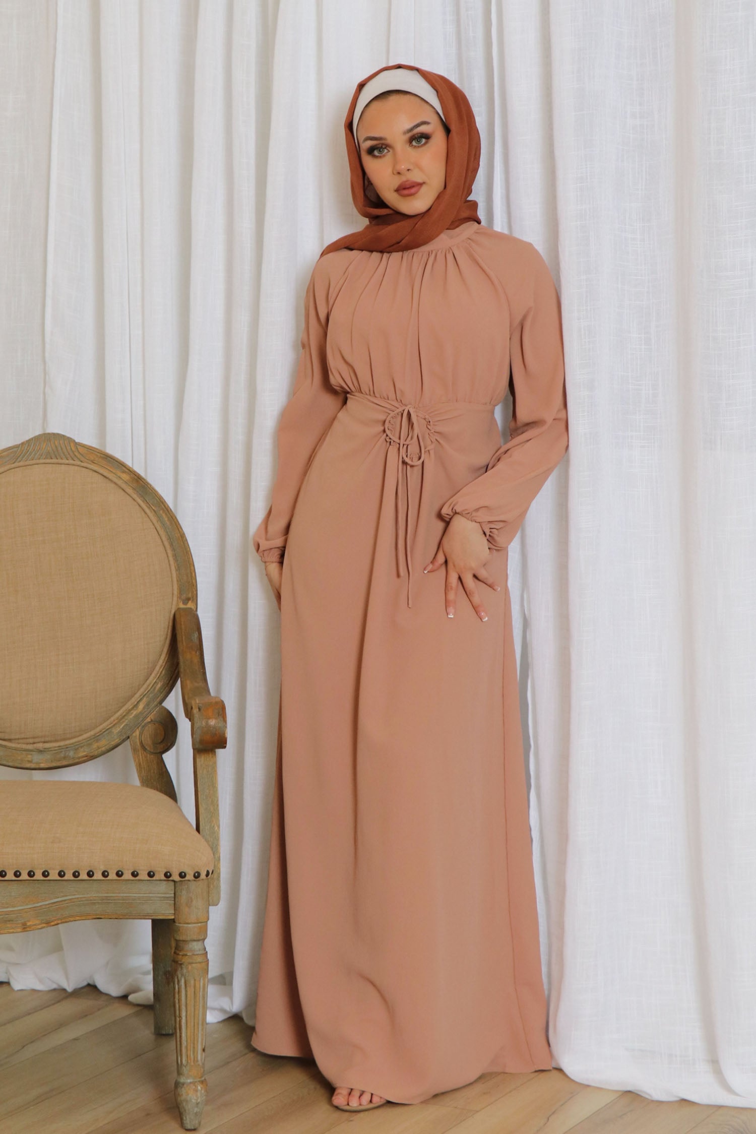 Kaia Textured Maxi Dress- Pecan M by LaMeera Moda