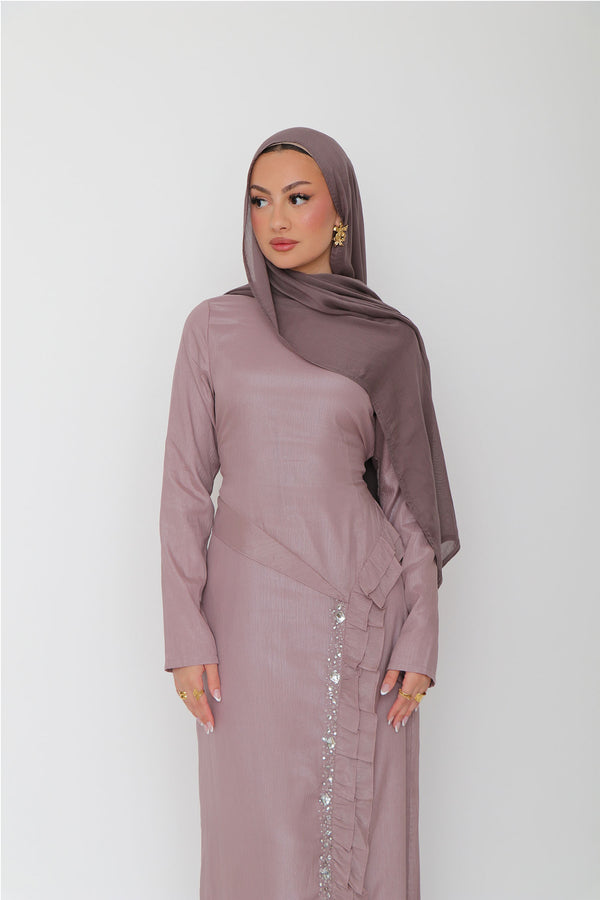 Lia Ruffle Maxi Dress - Dark Lavender