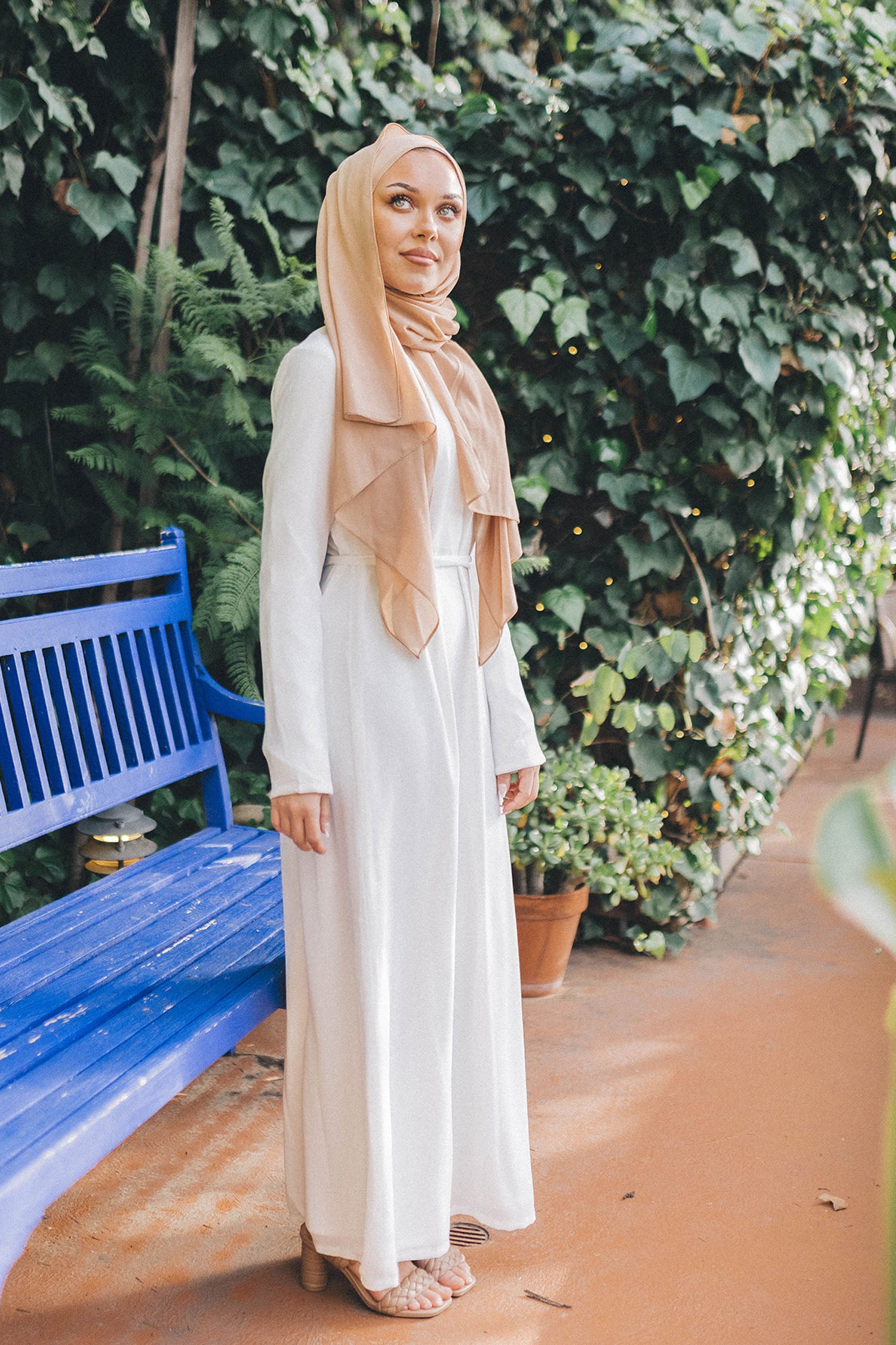 Irene Chiffon Sheath Dress- Off White 56 by LaMeera Moda