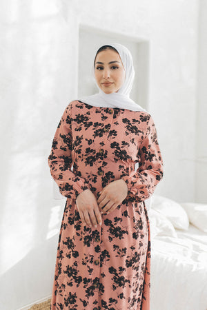 Maya Floral Button Down Dress- Pink