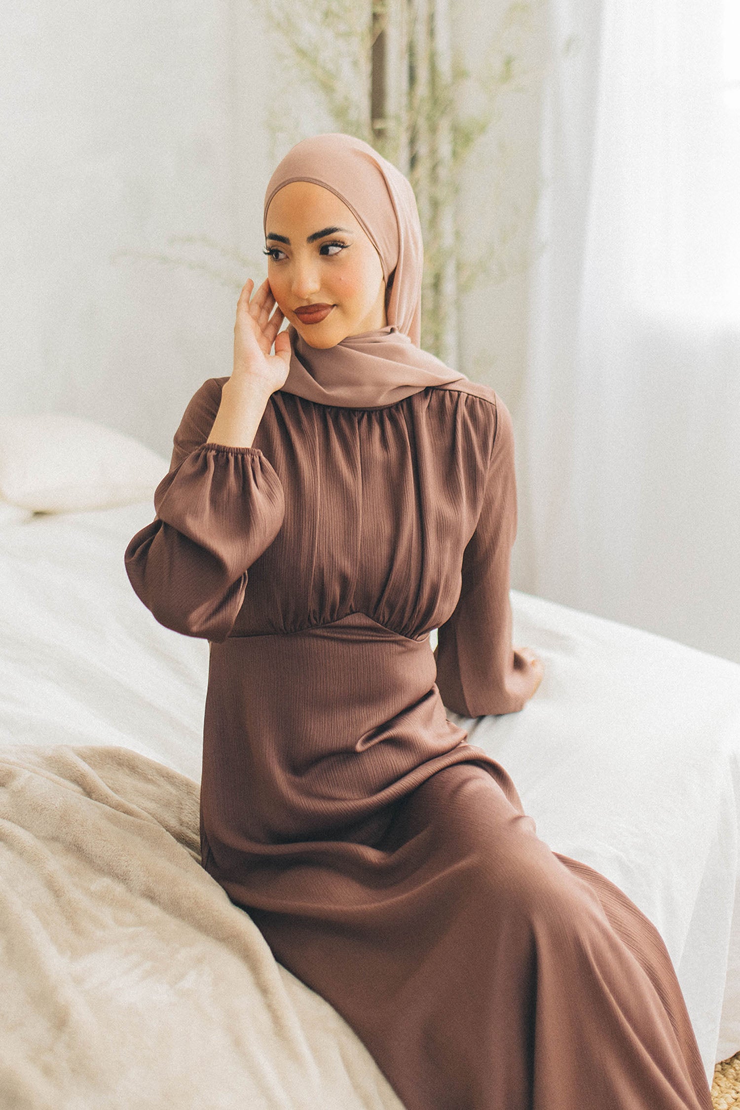 Sireen Textured Maxi Dress- Espresso L by LaMeera Moda