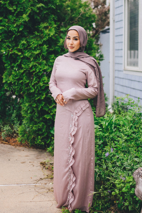 Lia Ruffle Maxi Dress - Dark Lavender