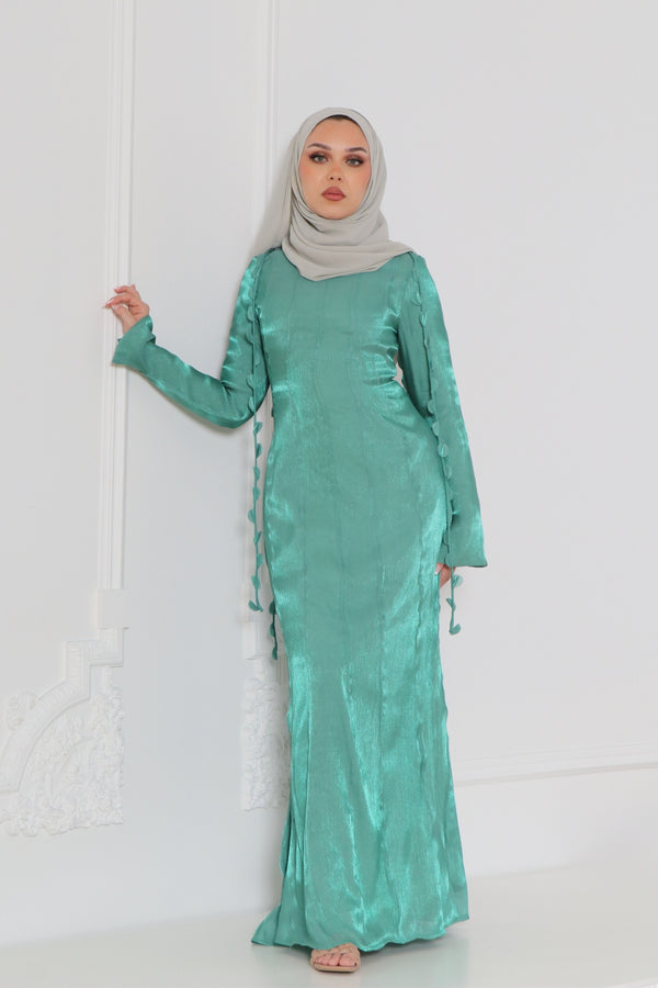 Nailea Organza Maxi Dress- Emerald
