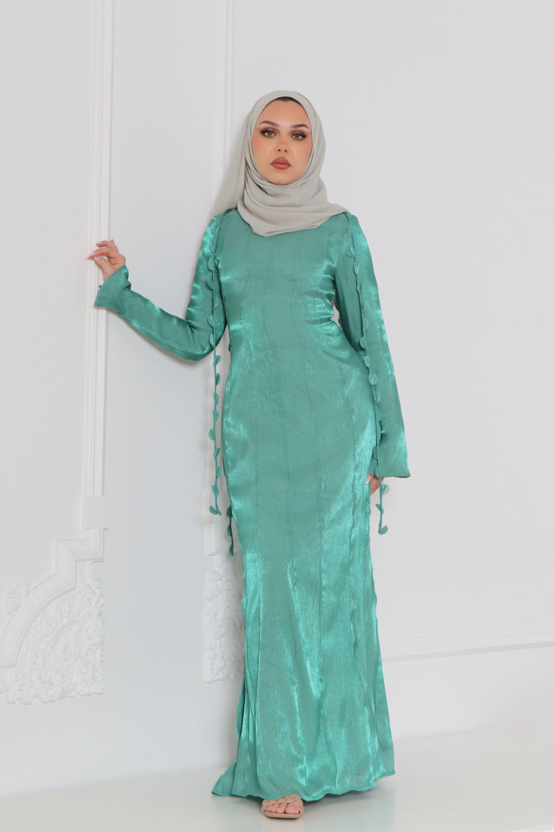 Nailea Organza Maxi Dress- Emerald