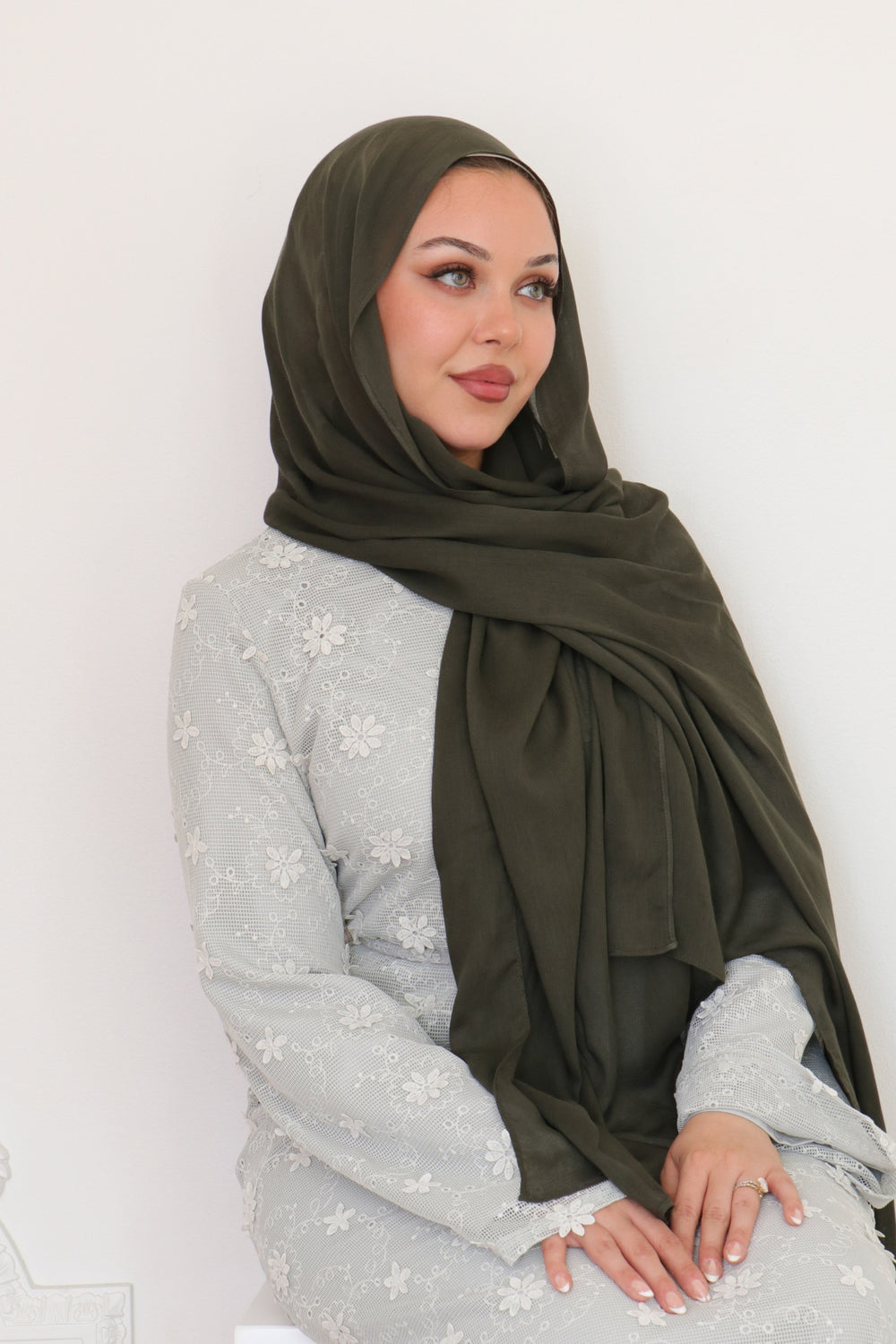 Premium Modal Scarf- Army Green