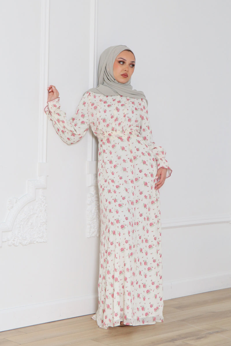 Dana Floral Maxi Dress- Off White