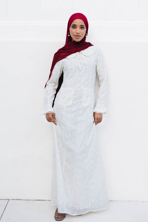 Elora Lace Floral Dress - Beige