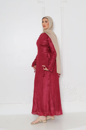 Nailea Organza Maxi Dress- Burgundy