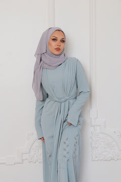 Ayanna Beaded Wrap Dress- Stormy Blue