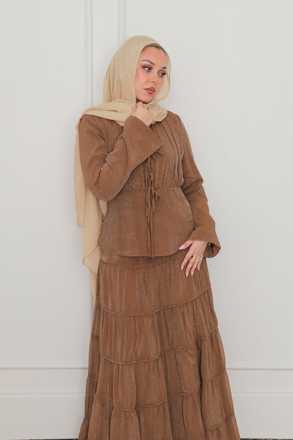 Nisa Maxi Set- Caramel Brown