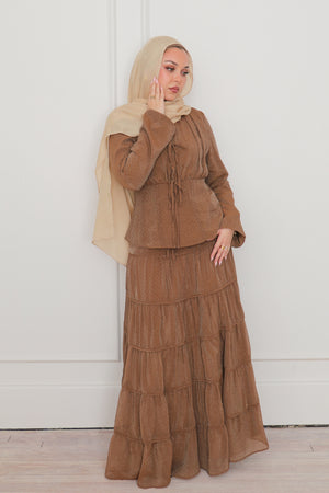 Nisa Maxi Set- Caramel Brown
