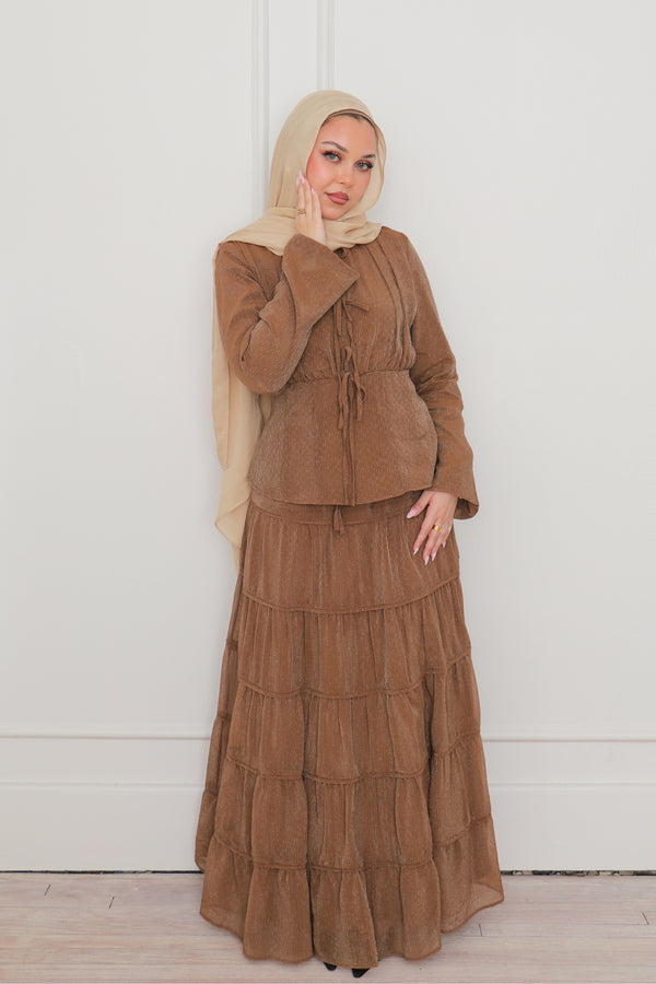 Nisa Maxi Set- Caramel Brown