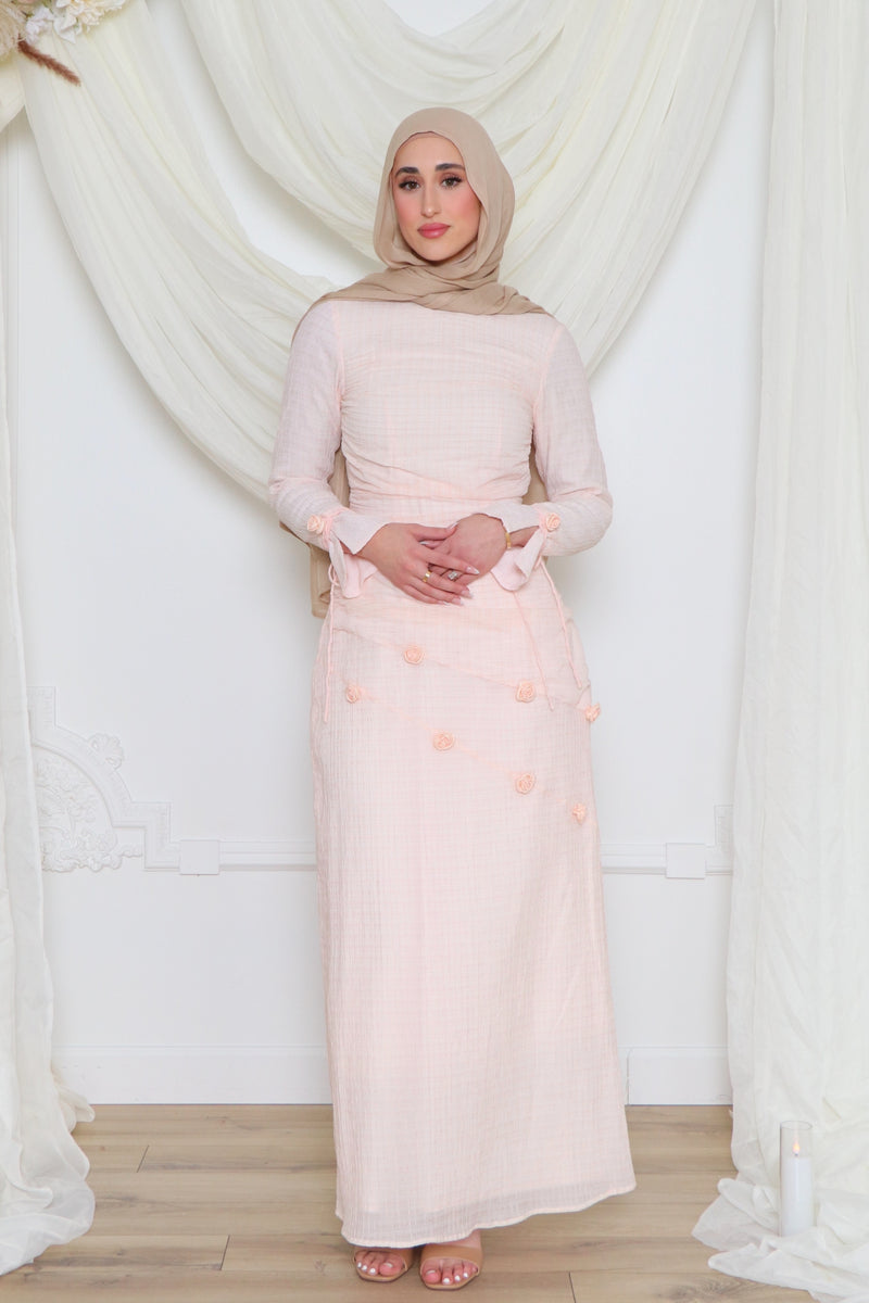 Karla Flower Maxi Dress- Blush Pink