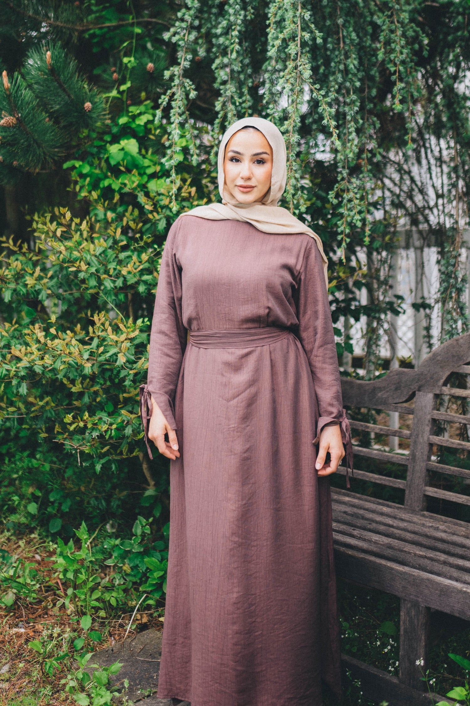 Amara Textured Maxi Dress- Mauve 52 by LaMeera Moda