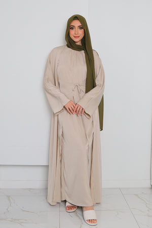 Lyla Abaya Set- Beige