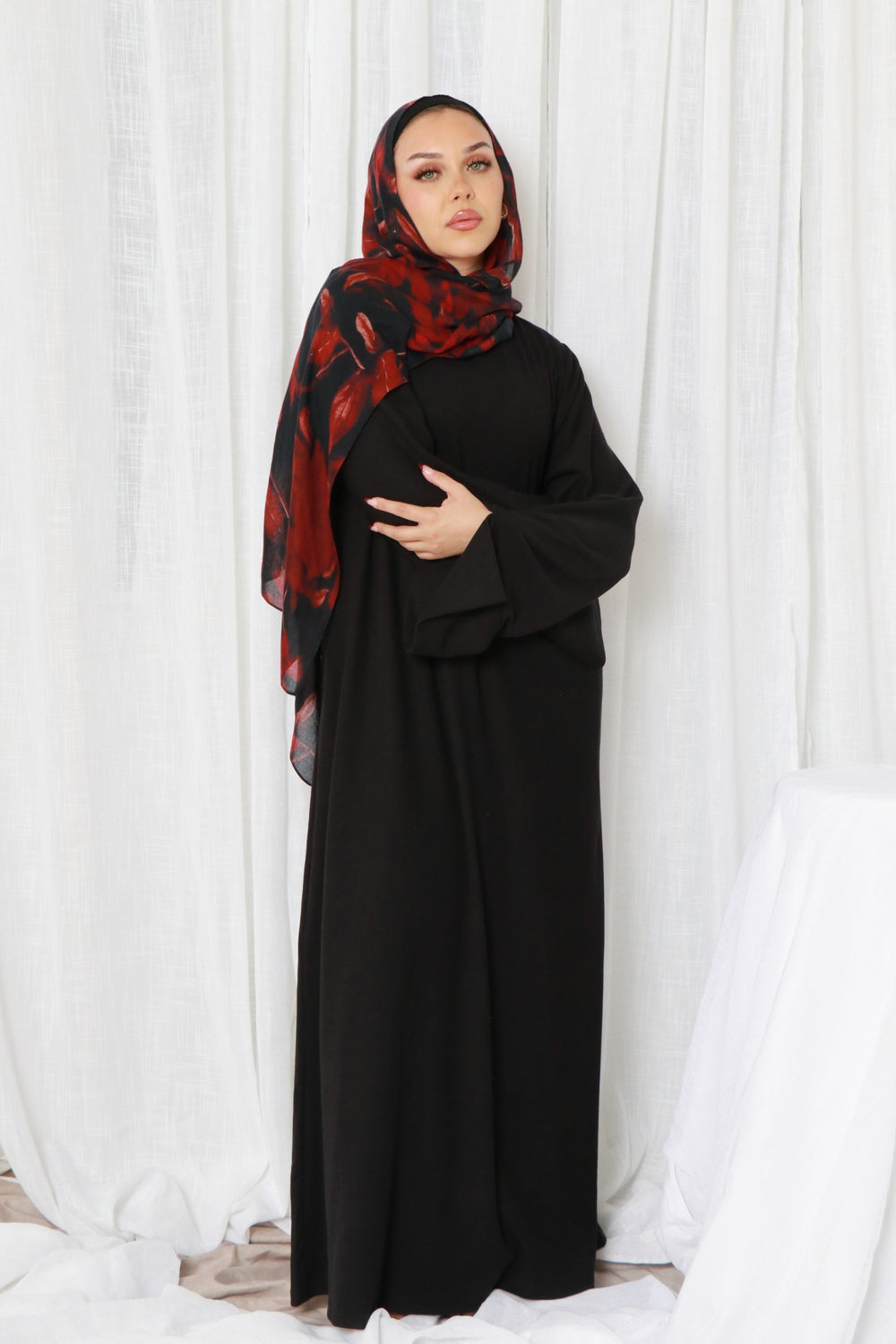 Tala premium Ribbed Knit Abaya- Black