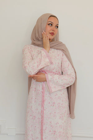 Evelyn Tie Maxi Dress - Rose Pink