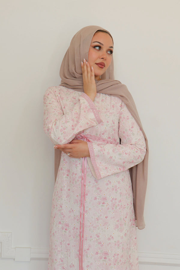 Evelyn Tie Maxi Dress - Rose Pink