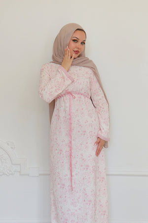 Evelyn Tie Maxi Dress - Rose Pink