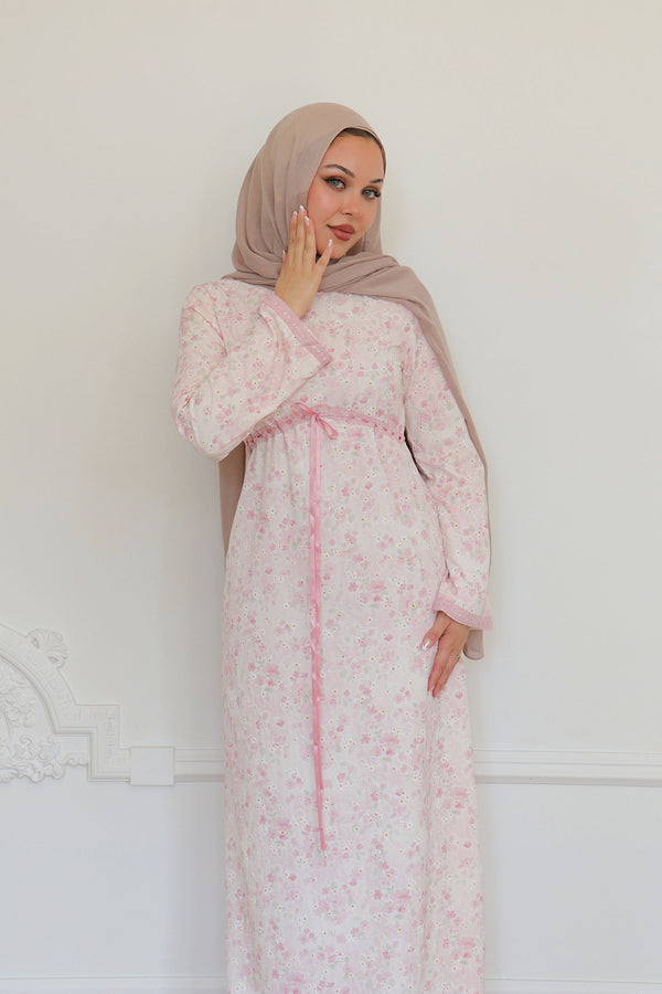 Evelyn Tie Maxi Dress - Rose Pink
