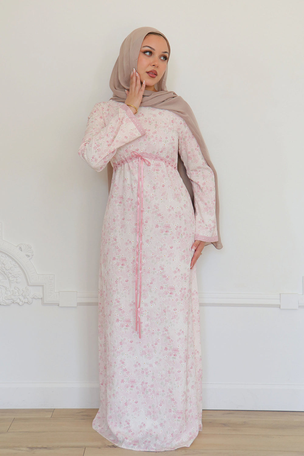 Evelyn Tie Maxi Dress - Rose Pink