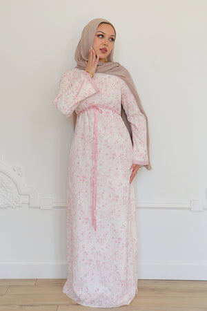 Evelyn Tie Maxi Dress - Rose Pink