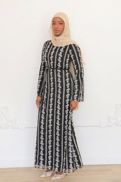 Elena Lace Maxi Dress- Black