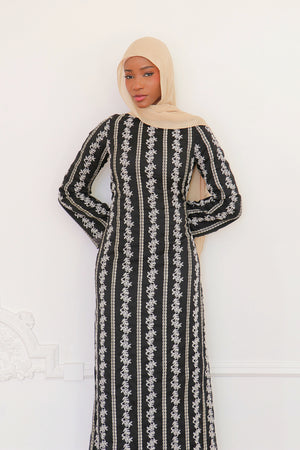 Elena Lace Maxi Dress- Black