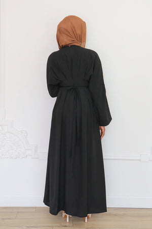 Sena Pleat Abaya - Black