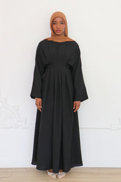 Sena Pleat Abaya - Black