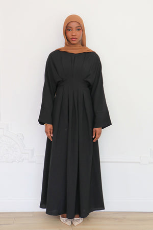 Sena Pleat Abaya - Black