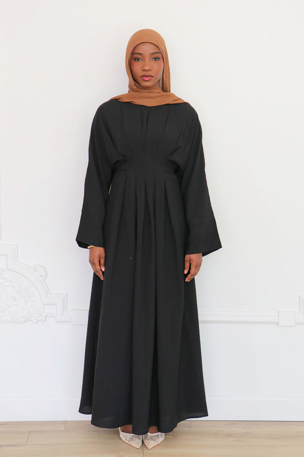 Sena Pleat Abaya - Black