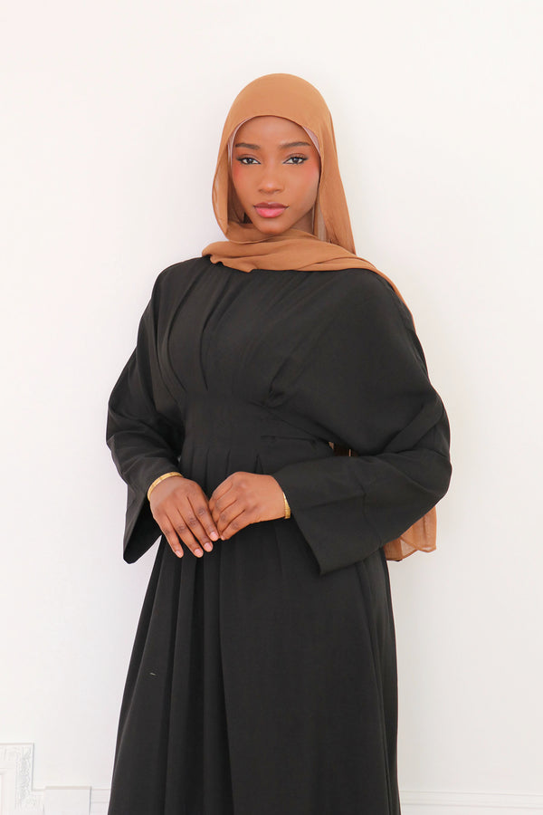 Sena Pleat Abaya - Black
