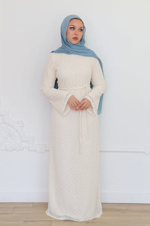 Elena Lace Maxi Dress- cream