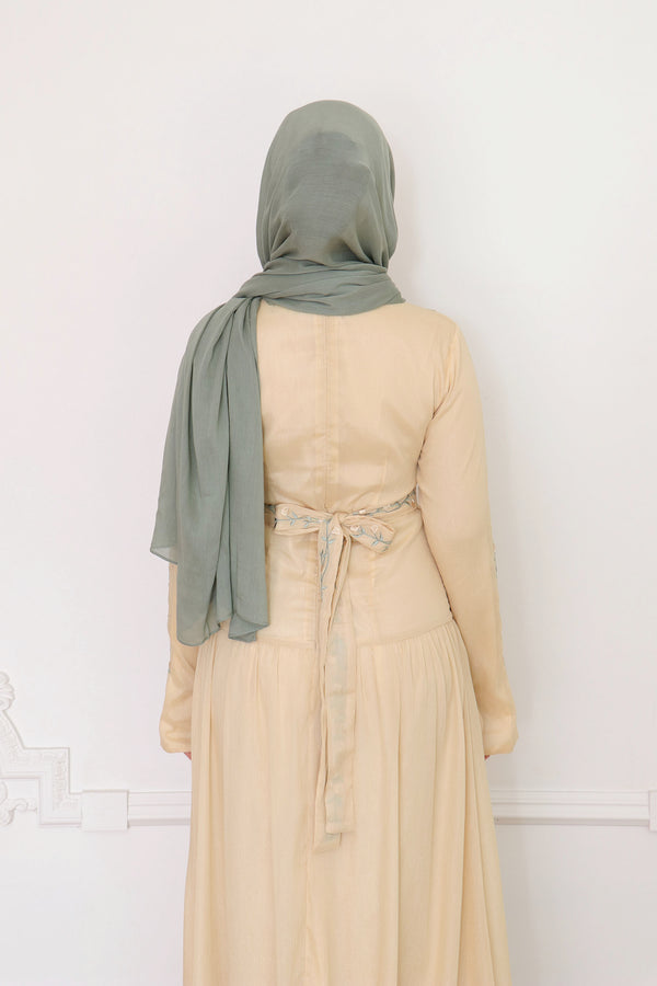 Soleil Embroidery Organza Dress - Butter Yellow
