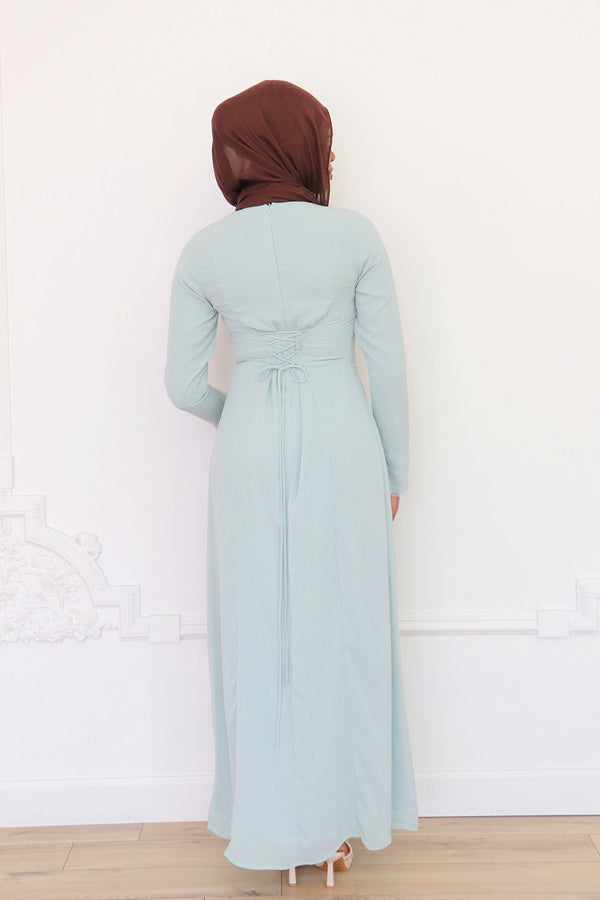 Elia Chiffon Lace Dress - Lagoon